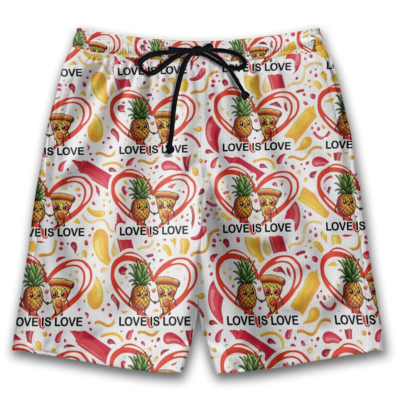 

Funny Pizza 3D Print Bermudas Hip Hop Food Boardshorts Summer Hawaiian Short Pants For Men Clothes Vacation Beach Shorts Trunks