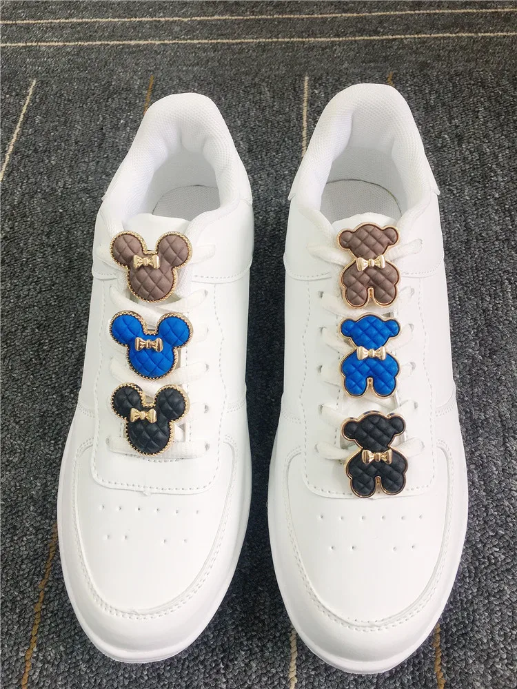 New Jewelry Bear Shoelaces Decorations Shoe Charms Diy Sneakers Laces Buckle Accessories Metal Charms Decor For Girls Party Gift