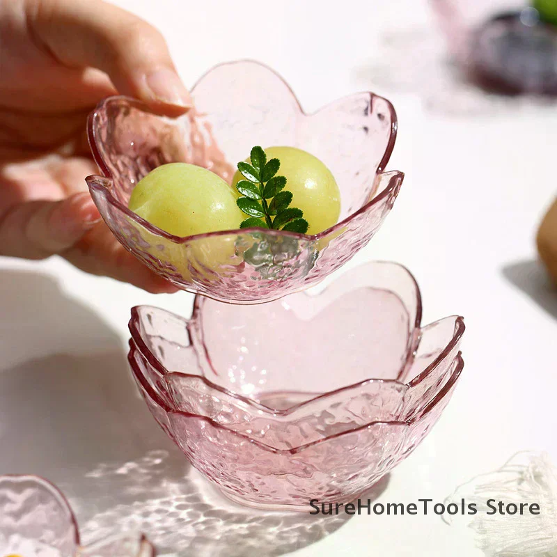 Hammer Pattern Cherry Blossom Sauce Dishes Small Plastics Seasoning Dish Sauce Bowl Ice Cream Small Dinner Plates