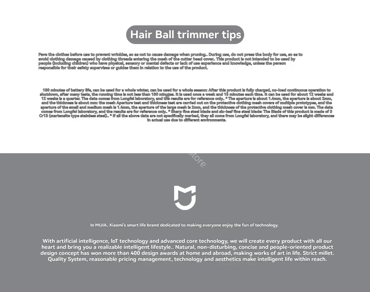 Xiaomi Mijia 2 Compact & Powerful Clothes Fuzz Shaver description image 13