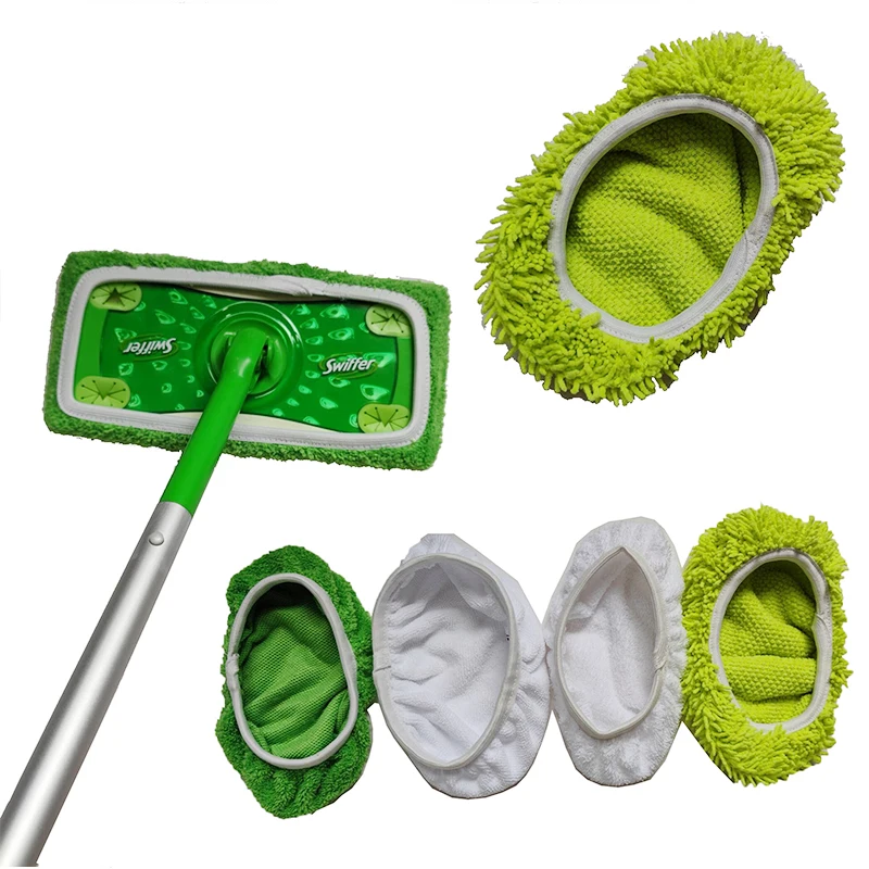 Microfiber Mop Pad Thickened Elastic Band Flat Cleaning Cloth Replacement For Bathroom