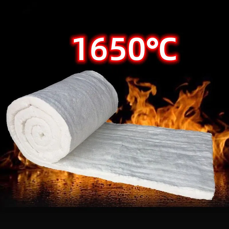 10~50mm thick 1650℃ Boiler Insulation Aluminum Silicate Needle Ceramic Fiber Insulation Refractory Cotton Zirconium Containing dropshipping 50 200cm 10mm thick aluminum fiber muffler cotton car auto firewall heat shield insulation sound deadener mat