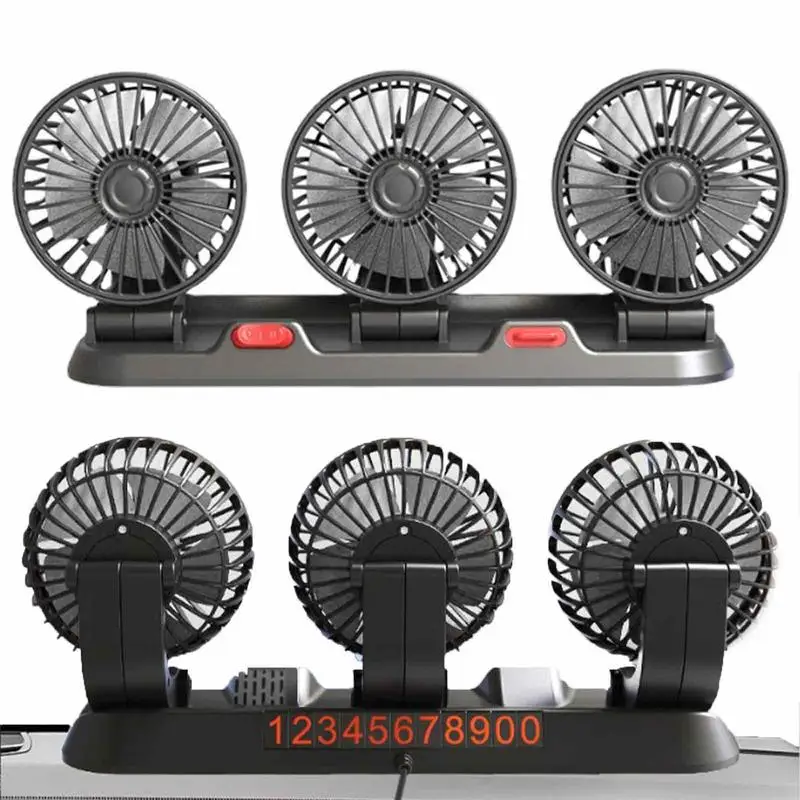 

12V/24V Car Fan Cooling Car Fan Three-Head Usb Car Fan For Auto Cooler Air Fan Car Accessories Fan For Car Portable