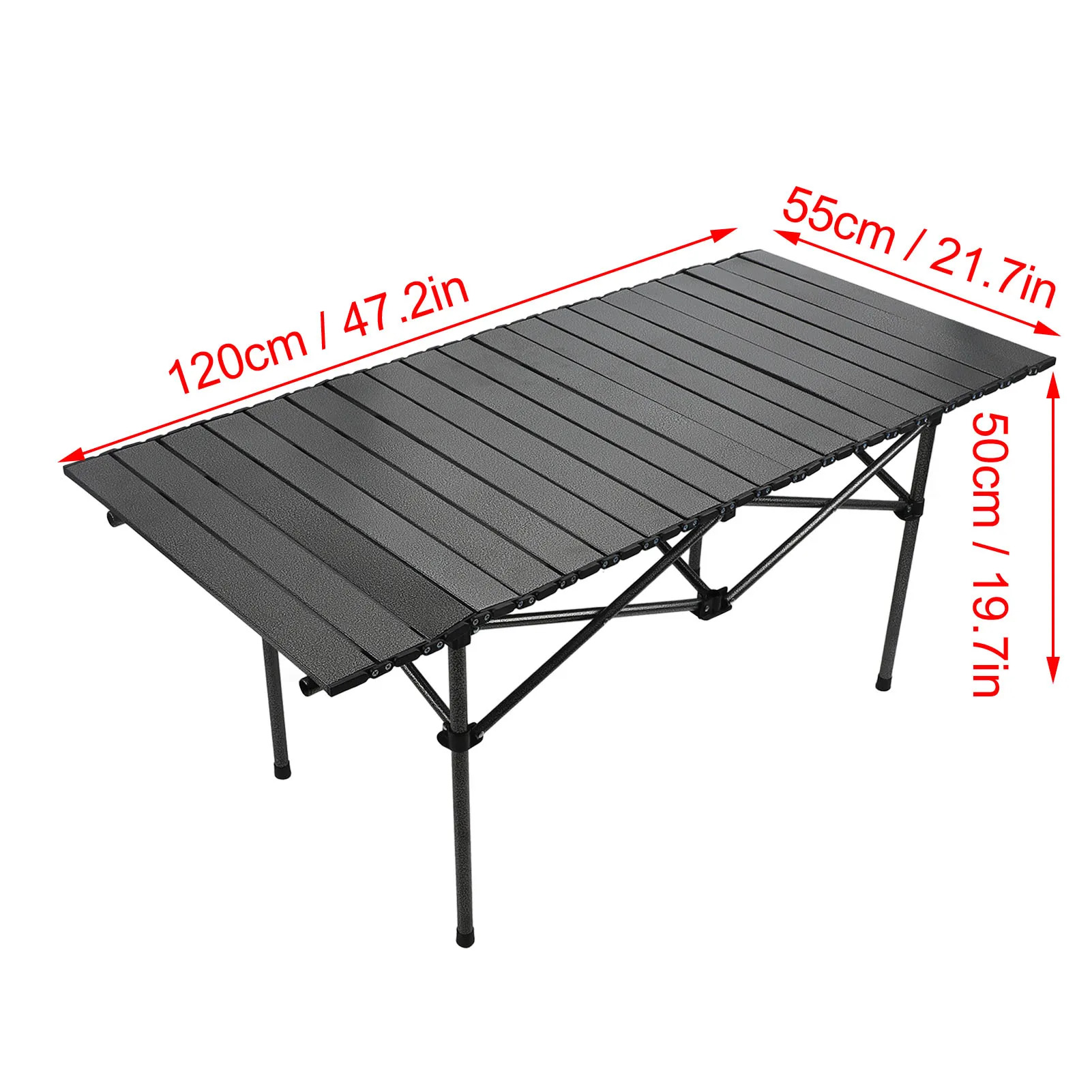 47.24 inch Outdoor Folding Portable Picnic Camping Table Carbon Steel Material Strong Load Capacity Long Term Use