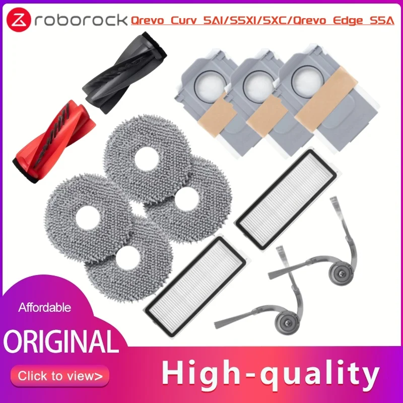 Roborock Qrevo Curv/P20 Pro Ersatzteil-Set – Mit Bürsten, Filtern, Wischpads & Staubbeuteln