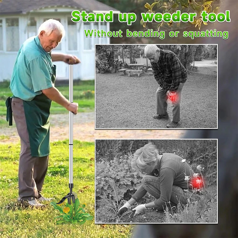 Stand Up Weed Puller Claw Tool Aluminum Alloy Weeding Head Replacement Garden Foot Pedal Digging Grass Shovel Root Remover 4