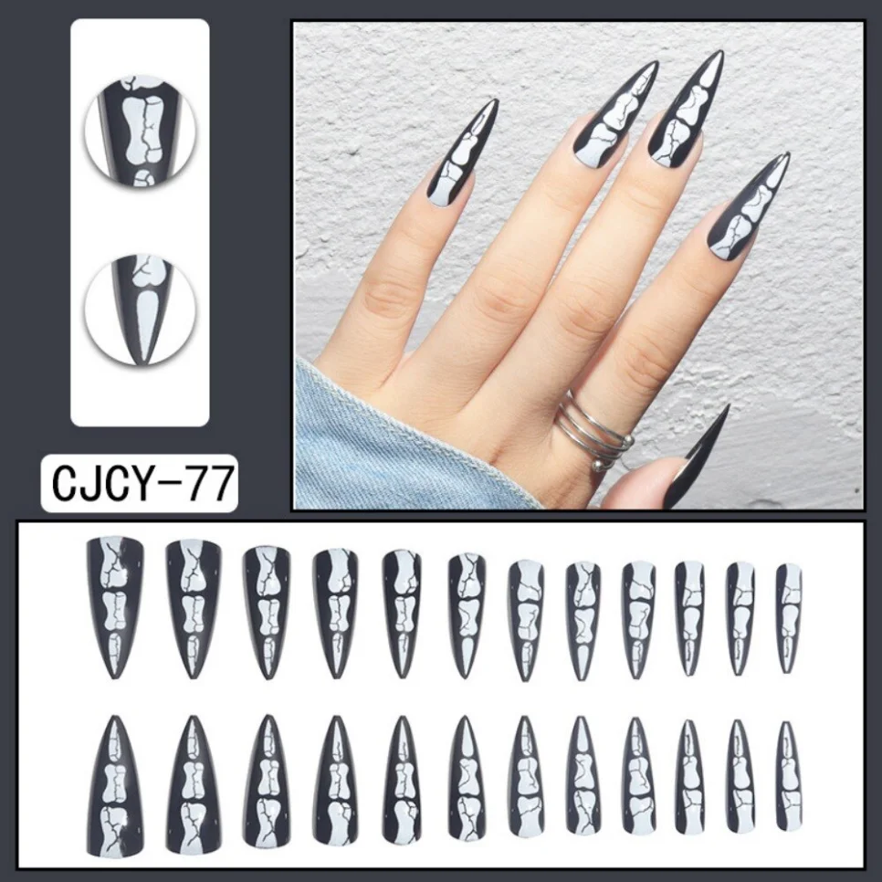 Buy 10 PCS Bestga Gothic Punk Style 3 Sizes Crystal Rhinestone Paved Paw  Bend Fingertip Finger Claw Womens Mens Ring Fake False Easy Nails Set -  Black Online at Low Prices in