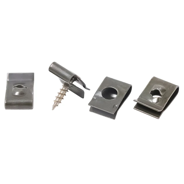 Self Tapping Screws Metal Fastener Clip for Car Motorcycle U-Type Clip with Screw Anti-rust Protection Clip Screw Iron Sheet Kit 4