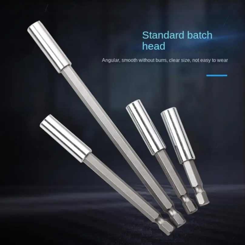 

4pcs Magnetic 1/4 Hexagon Shank Screw Bits Extension Rods for Electric Screwdriver 60-150mm Carbon Steel Drill Extension Adapter