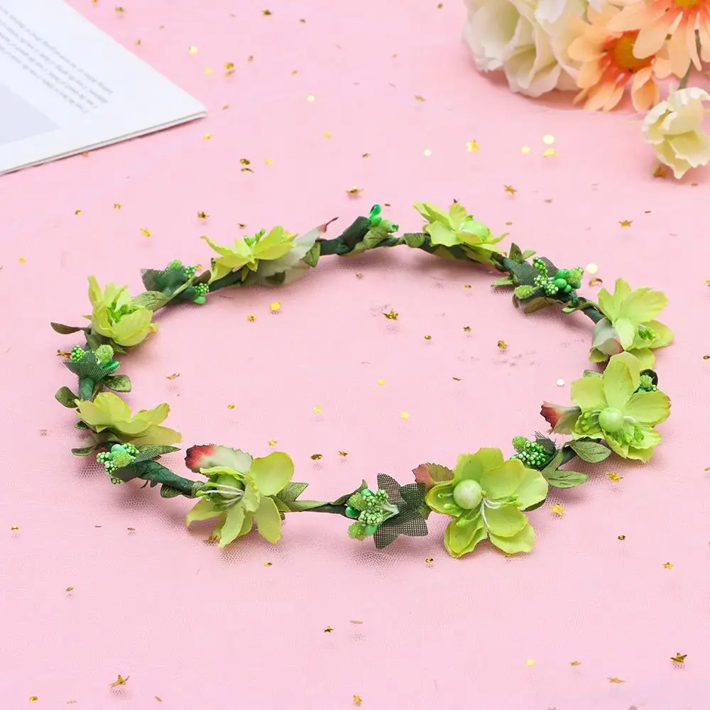 Mode Blume Krone Frühling Böhmen Blume Krone Frauen Stirnbänder verstellbare Band Mädchen Blumenkranz Braut Halo Kopf bedeckung – Detail 17