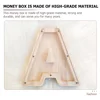 Piggy Bank Decorative Money Pot Saving Kids Letter Shape Girls Wood Container Adornment 6