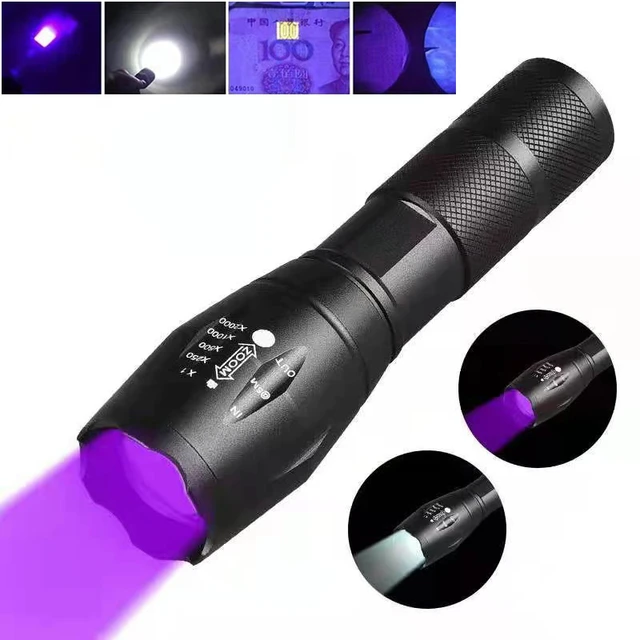 Lampe Torche Led Uv Zoomable 365nm, Lumière Ultraviolette, Lumière Noire  Uv, Batterie Aa, Pour Marqueur, Détecteur D'argent - Lampes De Poche Et  Torches - AliExpress