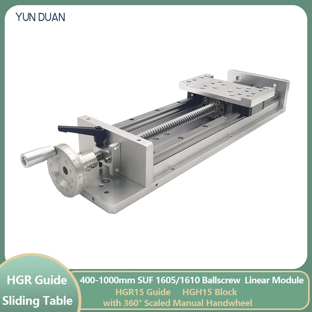 

500~1000mm Stroke CNC Sliding Table Scaled Manual Handwheel SFU1605/1610 Ball Screw Slide Linear Stage Manual Mobile Workbench