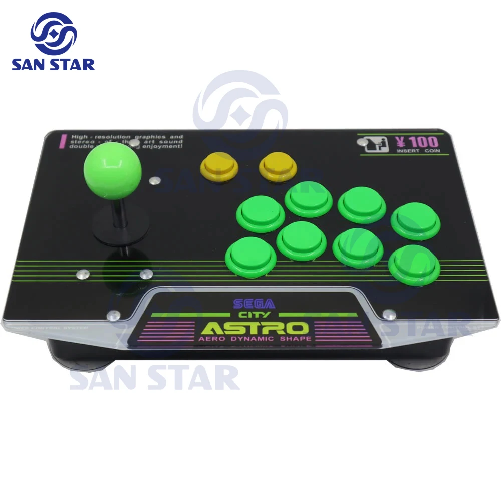 

RAC-J500S Fightbox Controller 10 Buttons Arcade Game Stick Hitbox Joystick USB Wired For PC Acrylic Artwork Panel Astro City