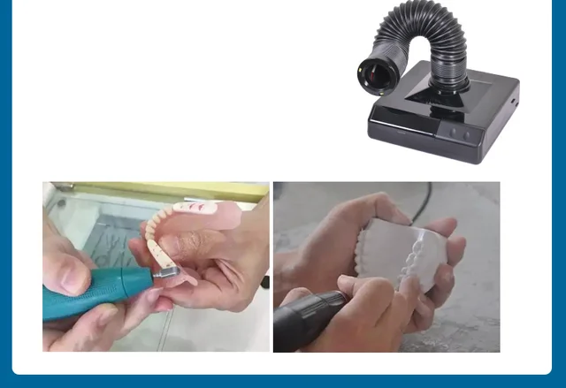 Aspirapolvere Per Lucidatura Dentale 60W - Con Luce LED E Tubo Telescopico | Per Laboratori Odontoiatrici