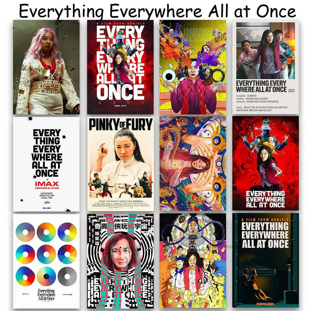 

Everything Everywhere All at Once Poster Movie Wall Sticker Creative Casual Cafe And Vintage Minimalist Paper Painting Posters