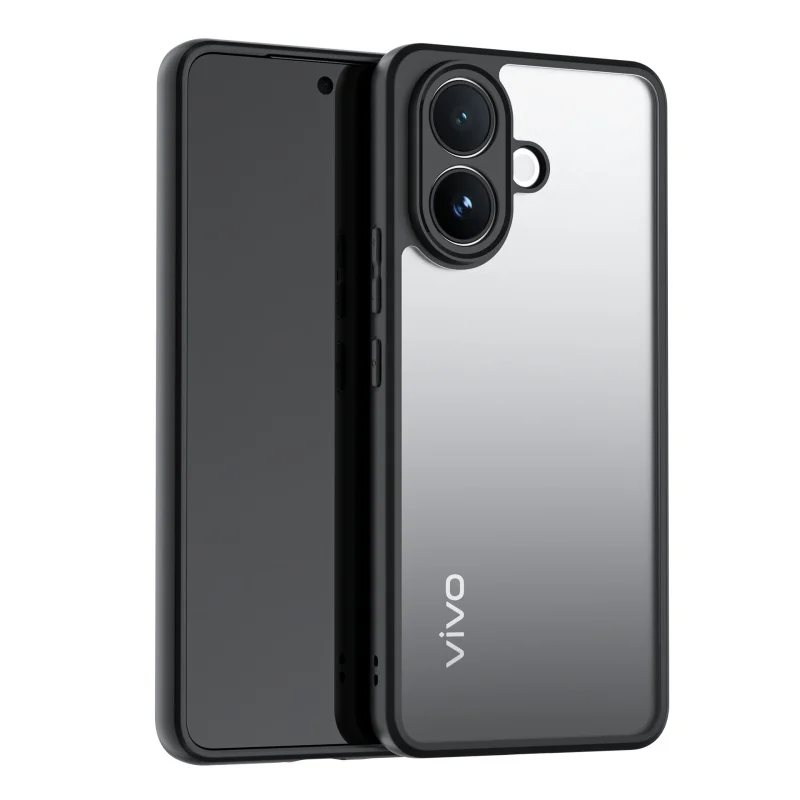 Matte Black Frame Armor Shockproof Transparent Clear Phone Case Cover