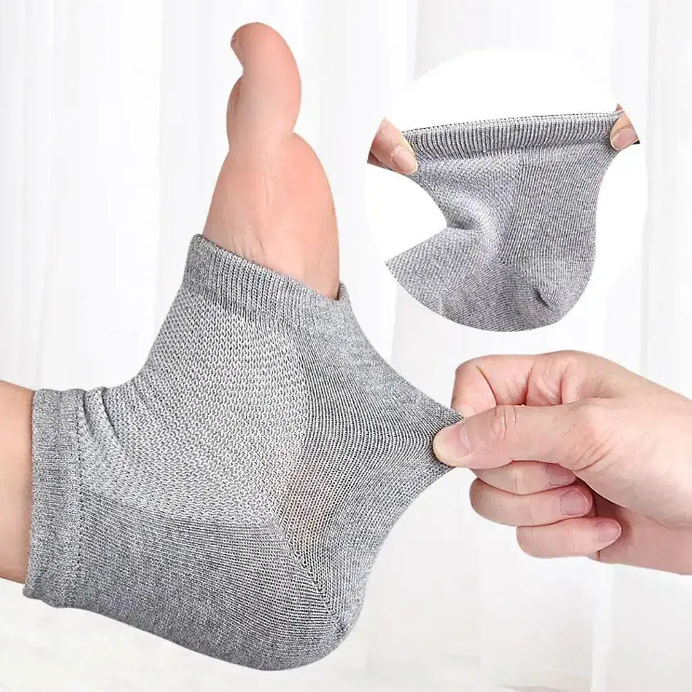 1pair Silicone Insole Moisturizing Socks Heels Protector Anti Crack Foot Spa Socks Gel Shoes Insoles Feet Care Pedicure