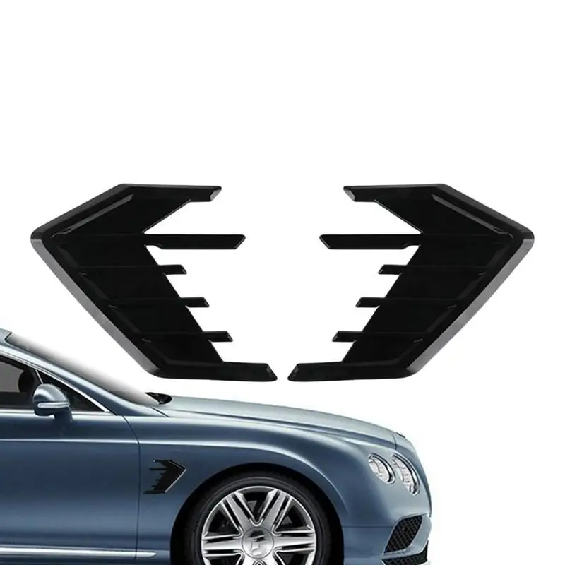

Car Side Vent Decoration 2 Pcs Car Side Air Flow Vent Shark Gills Cover Air Flow Spoiler Decorative Side Vent Hood Cars Sticker