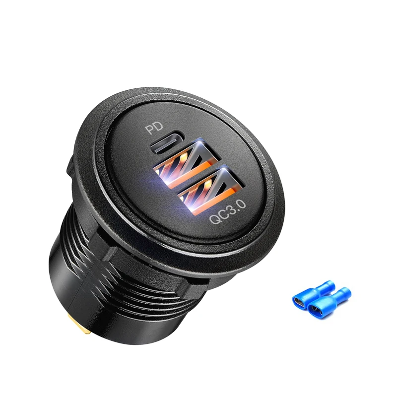 Type C Fast Charge Socket Type c fast charge usb outlet 3.0 socket universal usb carro 12v 12V 24V Car Truck Motorcycle boat marine