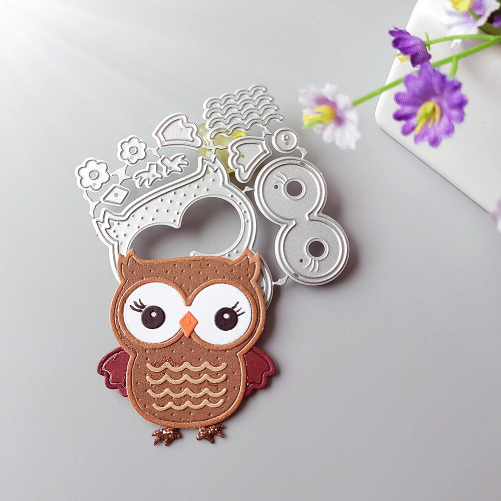 

beautiful owl die-cutting dies scrapbook decoration embossed photo album decoration card making DIY crafts