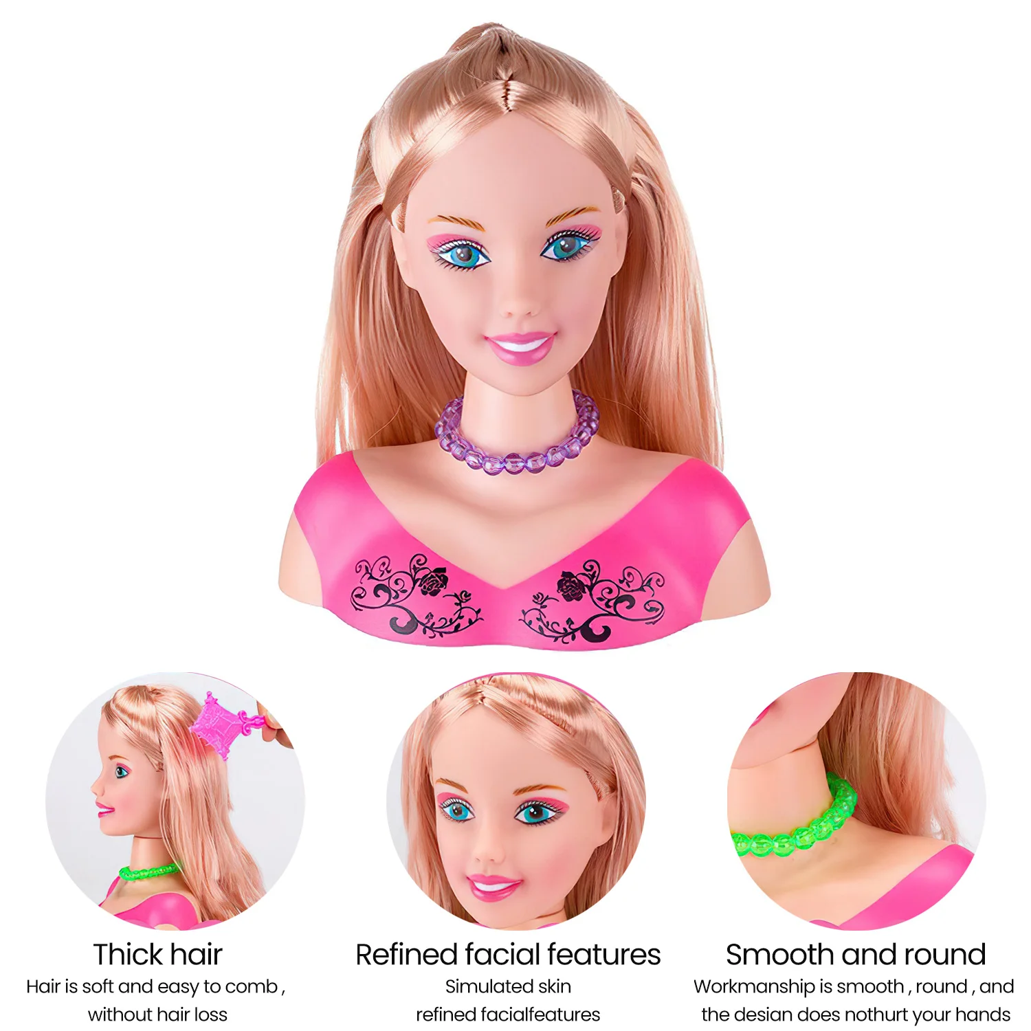 Doll Makeup Set Doll Head For Hair Styling With Hair Dryer Styling