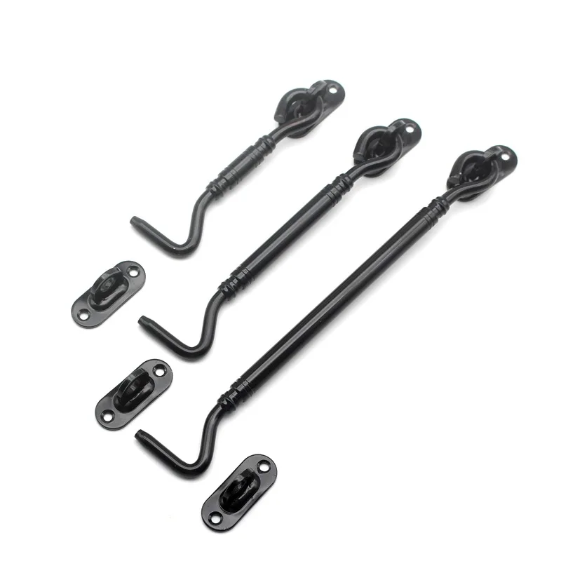 Uxcell Stainless Steel Cabin Hook Latch - 8 Inch Gate Door Window Hook With Screws 2-Pack