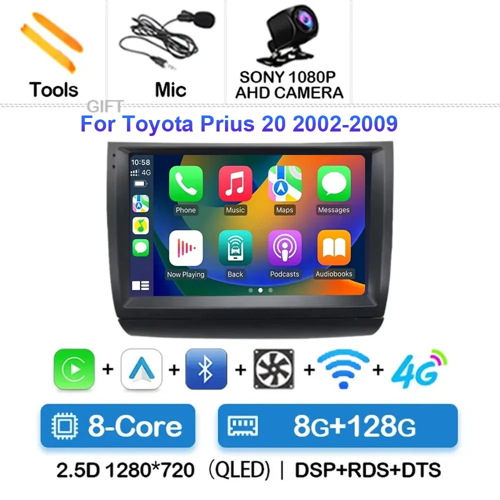 Autoradio Android 15 Pouces Avec CarPlay Pour Toyota Prius 2003-2009 - Neuf Sous Blister