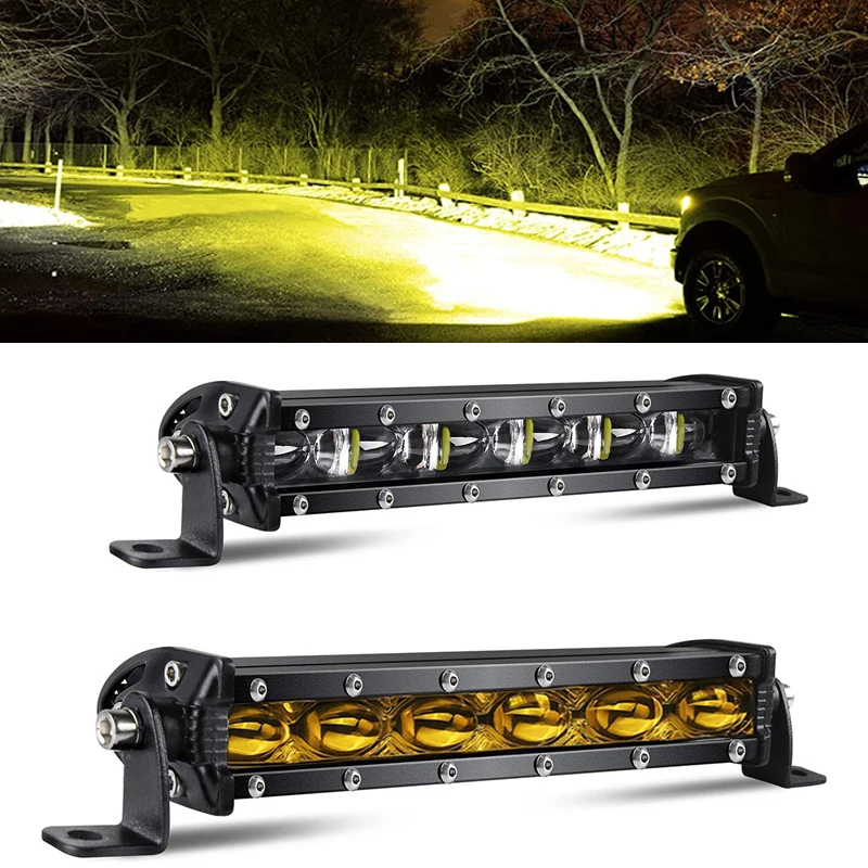 

8D 8" 12V 24V Spotlight LED Light Bar Offroad Super Slim Barra LED Work Light Bar for Truck Atv Car Driving Fog Light Accessorie