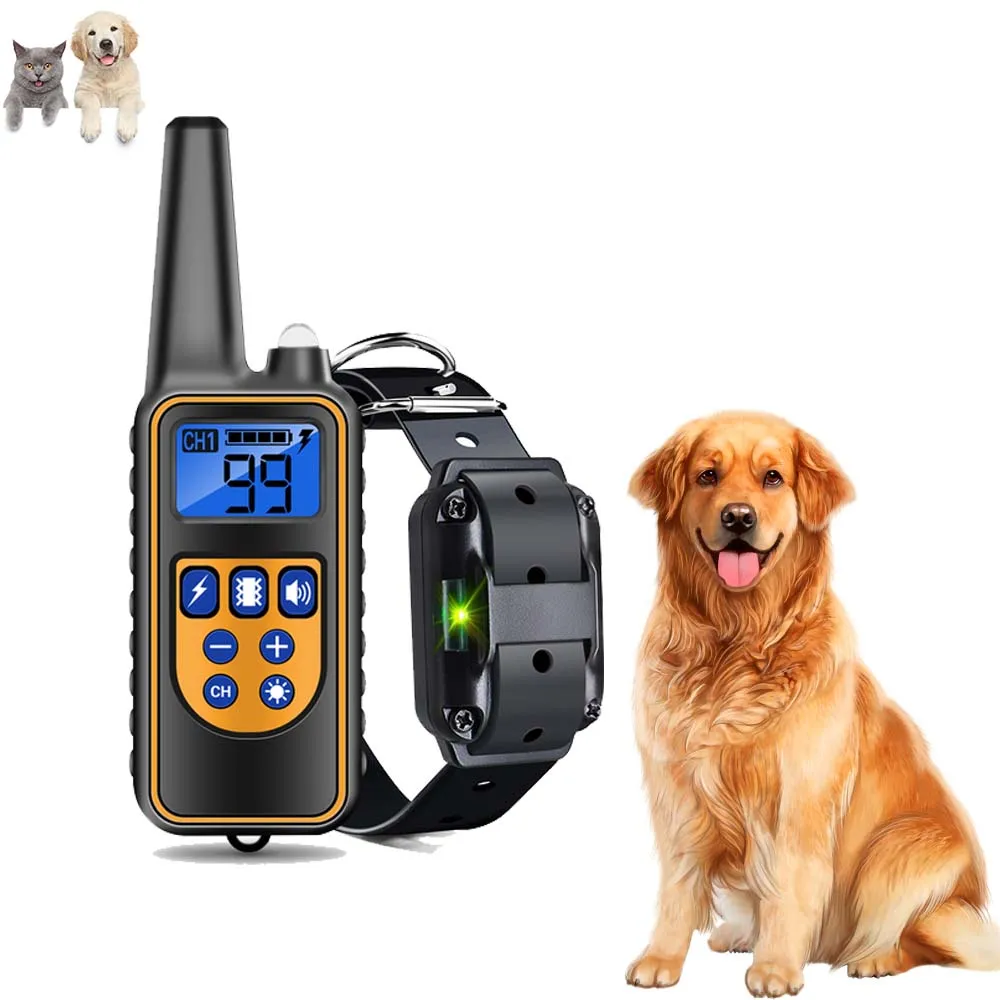 Dog Training Collar 800m Pet Remote Control Waterproof Rechargeable