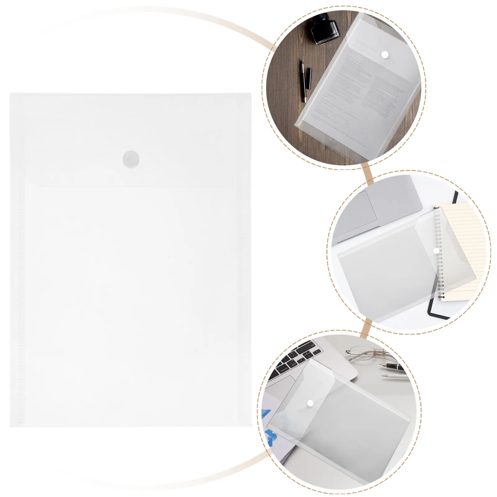 12Pcs 투명 A5 파일 폴더 문서 보관 가방 튼튼한 PVC 소재 계약서 인증서..