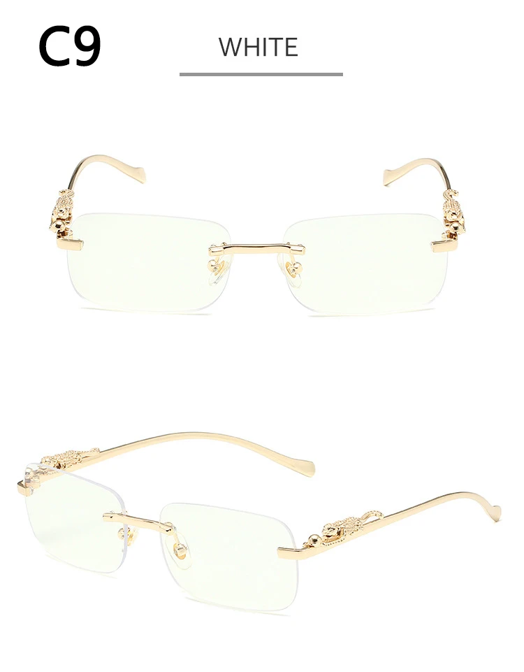 BOYSEEN Randlose Sonnenbrille UV400 Fashion Square Metall Brille Für Männer Frauen Designer Street Style Brillen – Detail 15