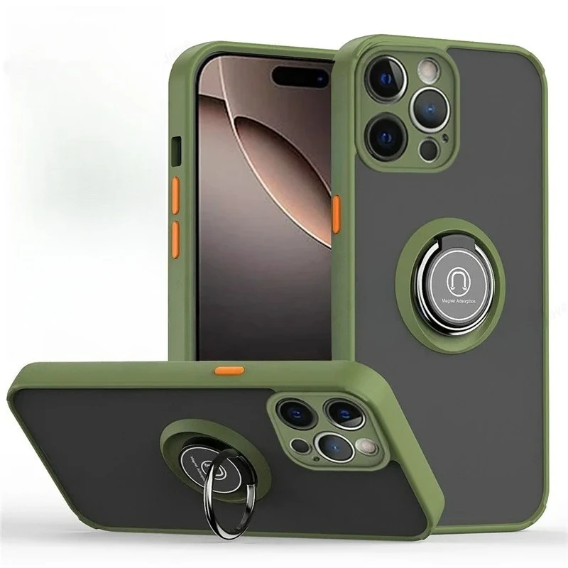 Magnetic Shockproof Ring Holder Phone Case - Premium Protective Cover with Enhanced Grip