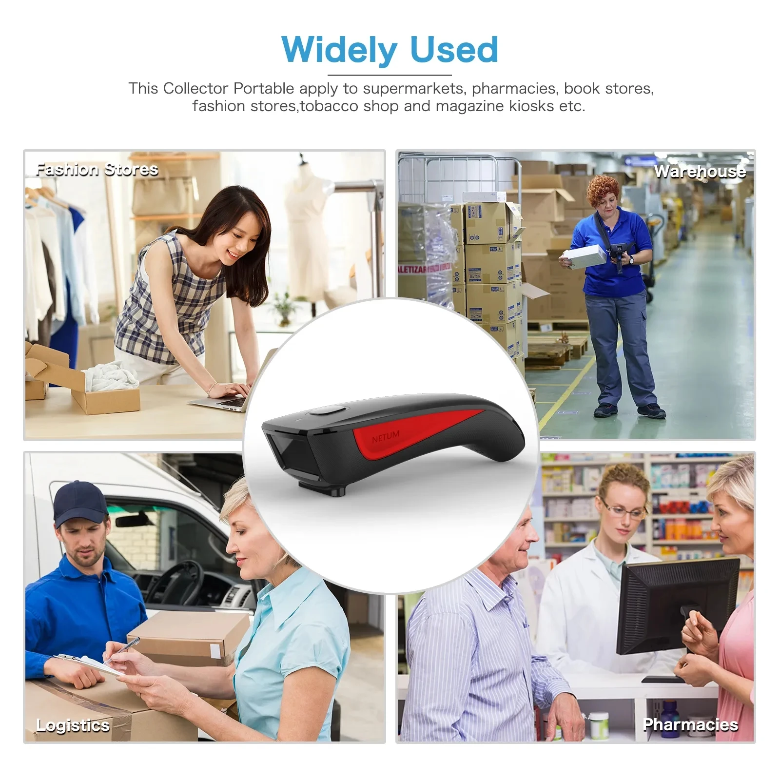 NETUM C990 2D Barcode Scanner Bluetooth Pocket Wireless QR Reader Data Matrix PDF417 IOS Android Windows
