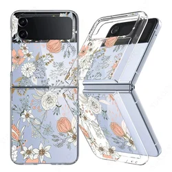 Flower Pattern Shockproof Transparent Folding Phone Case for Samsung Z Flip8 (A106 Daisy)