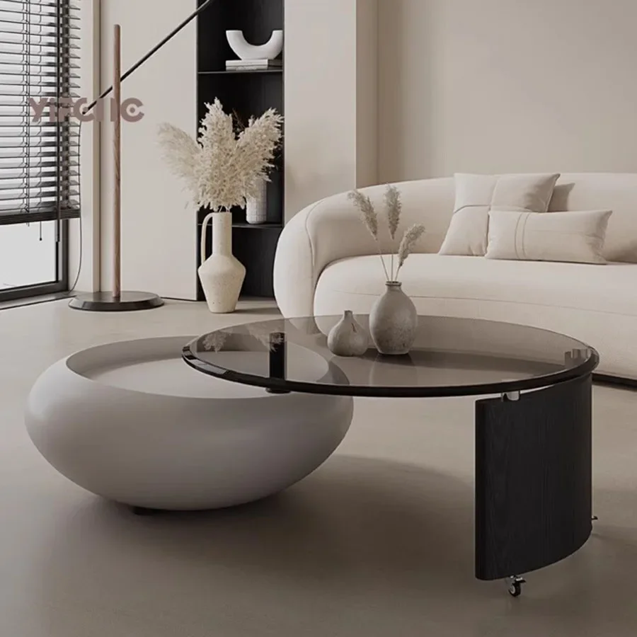 

Modern Home Coffee Table Living Room Ornament Unique Coffee Table Wood Korean Nordic Elipse Topper Set Stolik Kawowy Home Decor