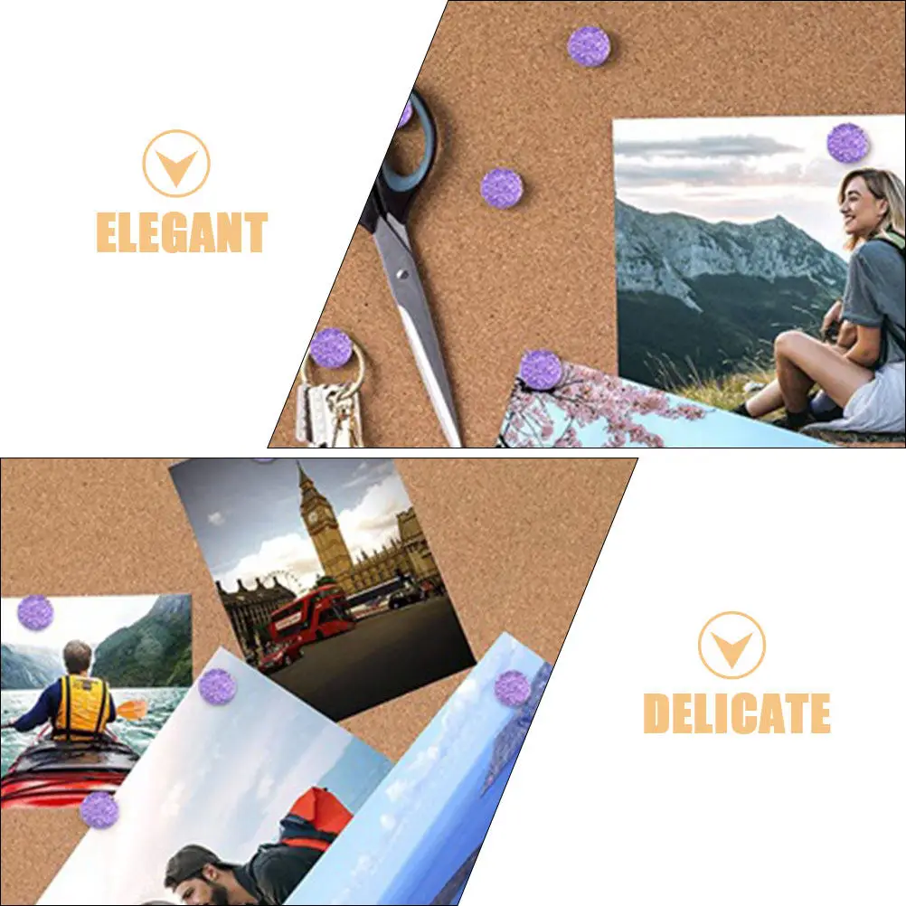 20개 귀여운 반짝이 장 푸시핀, 원형 라인스톤 압정, 게시판, 코르크보드, 사진벽, 사무실, 교실용