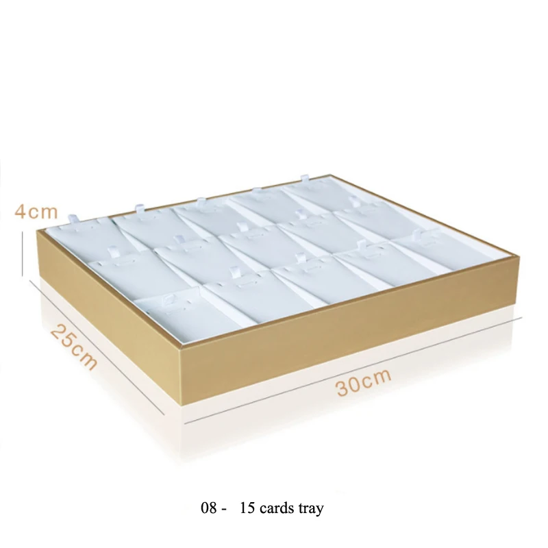Organizer Case Jewellery Display Ring Tray Earring Holder Various Models Wholesale Luxury Gold White PU Necklace Jewelry