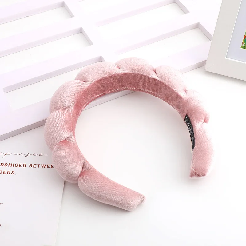 Samt Haarband hoher Schädel Top Schwamm gebratener Teig dreht High Sense Haarband Haarschmuck einfarbiges Haarband – Detail 5