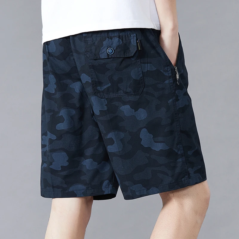 Men Camouflage Short Pants Bermuda Shorts Baggy Plus Size Zipper Pocket Summer Hot Cotton Linen 6XL Hawaii Beach Swimsuit Shorts