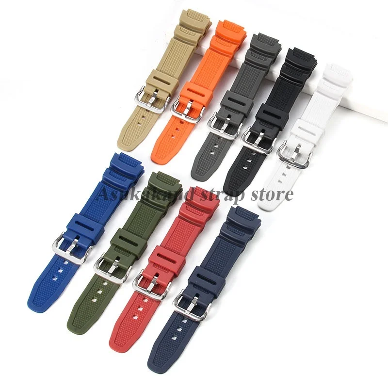 Silikon-Uhrenarmband 18 mm für Casio W218H/AE-1200/1100/SGW-300/400/MRW-200 Band Harz Gummi Armband Sport Taucharmband – Detail 2