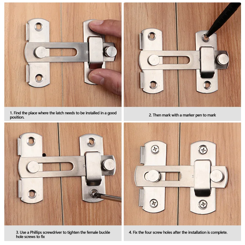Flip Latch Gate Latches Safety Door Bolt Latch Lock Stainless Steel Garden Bathroom Gate Latches Heavy Garage Door Locks door latch door lock latch