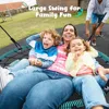 750lbs 40“ Spider Web Saucer Tree Swing for Kids Adults, Outdoor Net Swing with Steel Frame and 2 Hanging Straps-Green 3