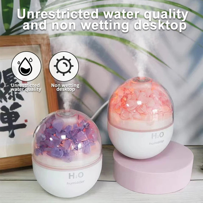 Flower Ball Humidifier Silent Bedroom Desktop Air Home Fog Small Hydrating Moisturizing Colorful Night Light 1