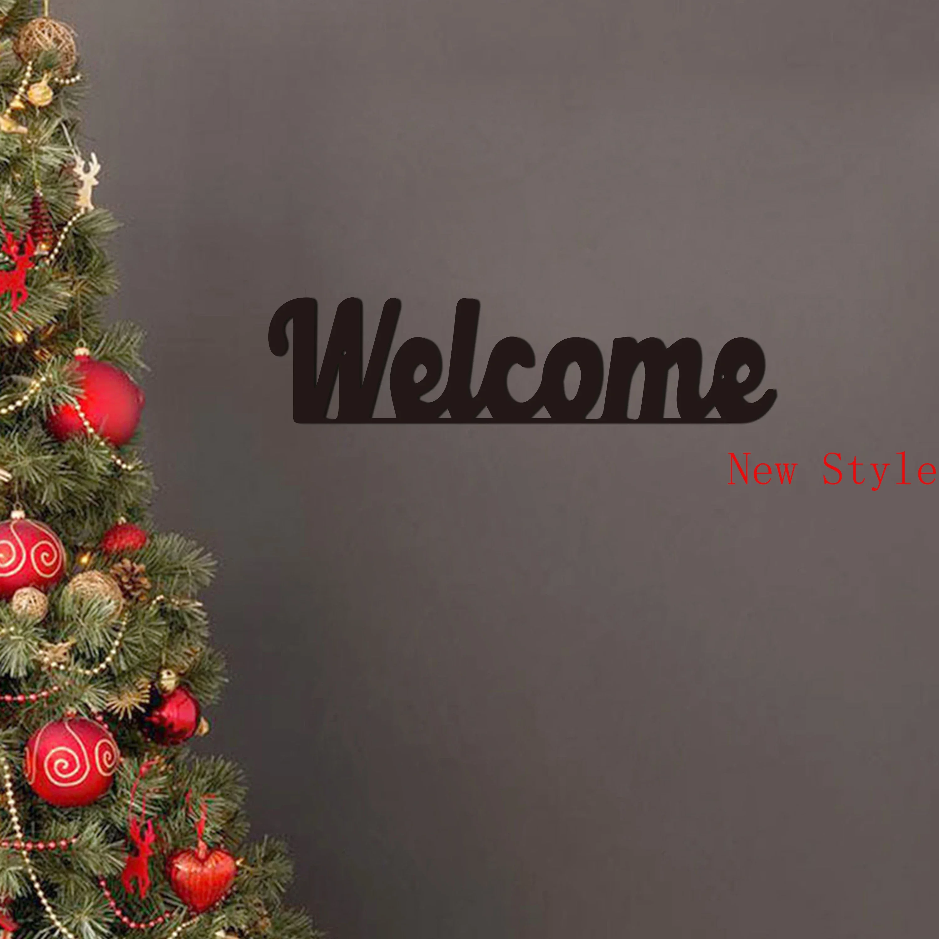 

1pc Welcome Black Metal Wall Hanging Decoration Living Room Front Door Welcome Friends To Visit or Customersroom Home Decor Home