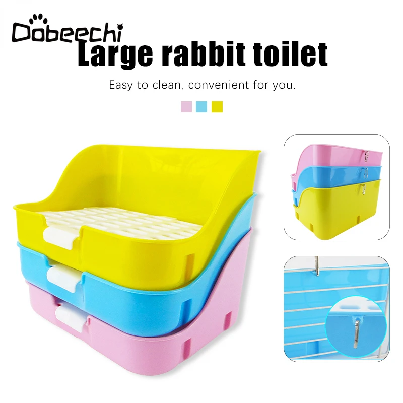 Large Rabbit Toilet Box Trainer Plastic Potty Corner Tray Garbage Belt