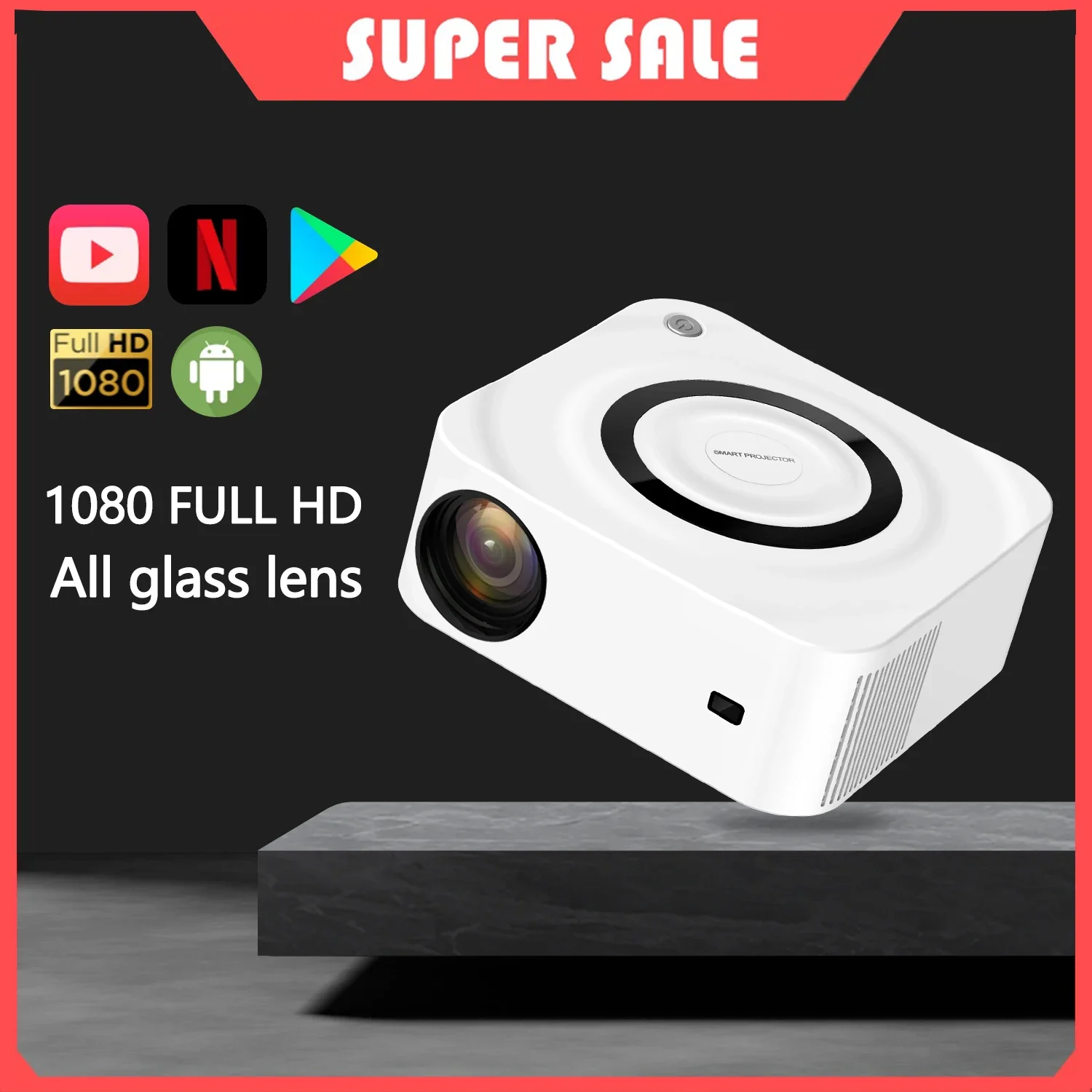 Vivicine Portable Mini Projector Y9 FHD 1080P Full HD Beam 4K Video WiFi Android Projector 3D Movie Home Theater