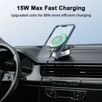 Car Mount Wireless Phone Fast Charger Magnetic Vacuum Adsorption Bracket 360 Degree Rotating Aluminum Alloy For Iphone SamSung - Image 2