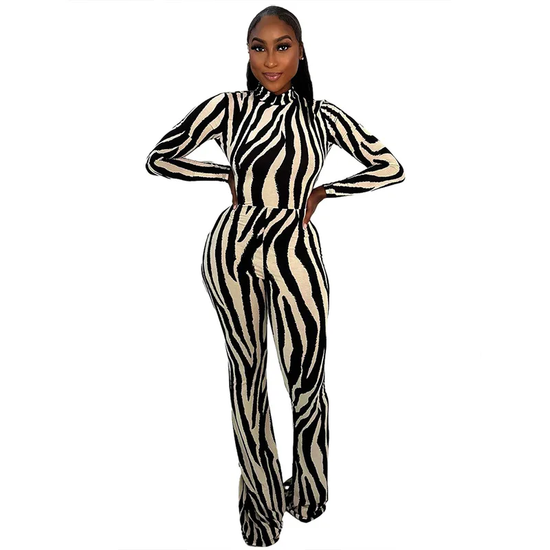 INSStyle Autumn and Winter New Women's Clothing Fashionable Sexy Backless Retro Striped Slim-Fit Micro-Pull JumpsuitCok