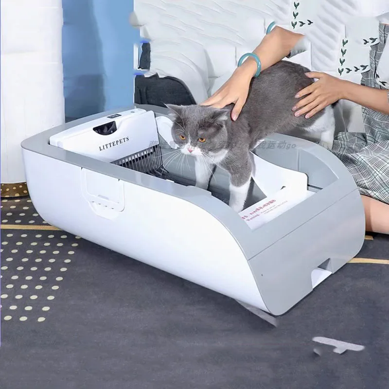 Smart Automatic Cat Litter Box Mat Villa Japanese Scoop Scraper Feeder Basket Large Cat Toilet Cleaning Arenero Pet Furniture